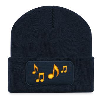 Sunny Notes Illustration - Beanie recyclé à patch - bleu marine - Devant