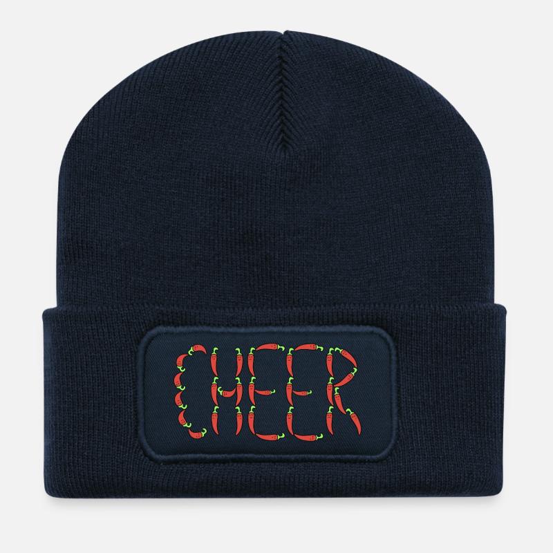 Chilli pepper cheer - Recycled Patch Beanie - french navy