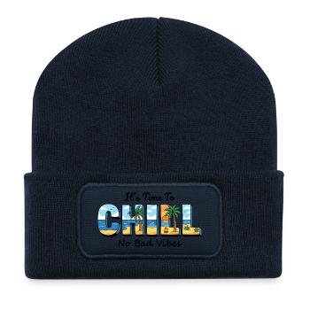 Chill Beach Sunny Letters - Recycled Patch Beanie - french navy - Front