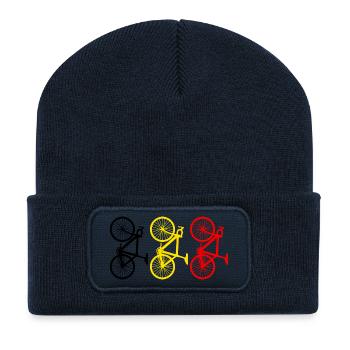 Cycling Belgium - Beanie recyclé à patch - bleu marine - Devant
