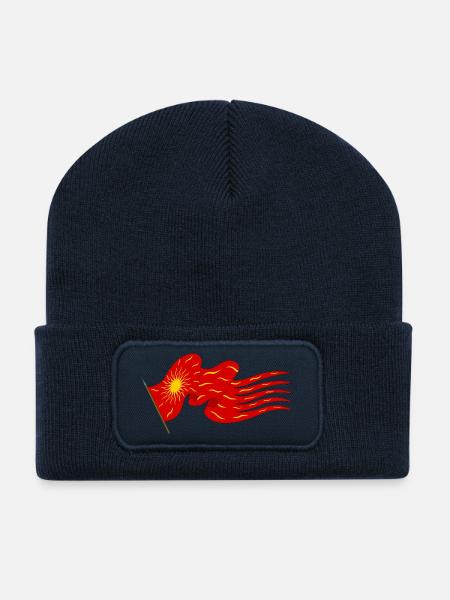 Oriflamme - Drapeau Soleil en Feu - Beanie recyclé à patch - bleu marine