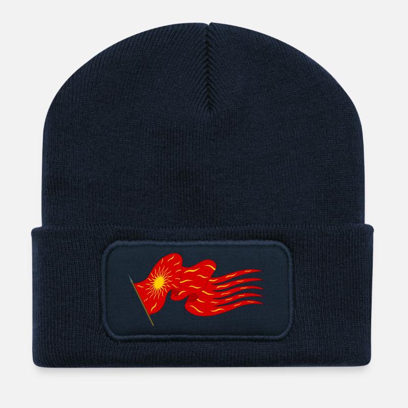 Oriflamme – Sonne auf Feuerflagge - Recycelte Patch Beanie - French Navy