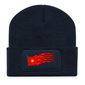 Drapeau rouge Oriflamme - Beanie recyclé à patch - bleu marine - Devant