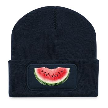 Watermelon Watercolor - Recycled Patch Beanie - french navy - Front