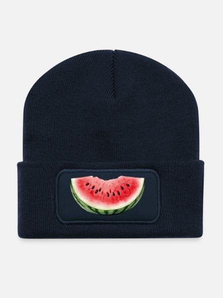 Wassermelone aquarell  - Recycelte Patch Beanie - French Navy