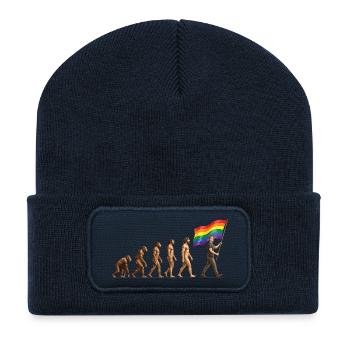 LGBTQ Pride Month - Pride Evolution - Recycled Patch Beanie - french navy - Front