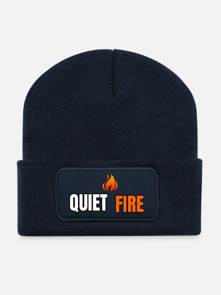 Stilles Feuer – Ruhiger Geist, starker Geist - Recycelte Patch Beanie - French Navy
