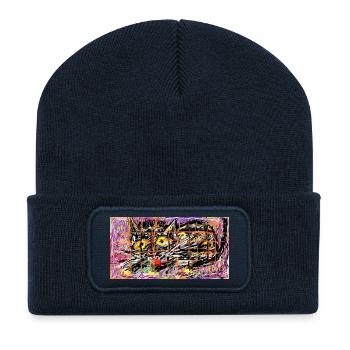 L’amour des chats - Beanie recyclé à patch - bleu marine - Devant