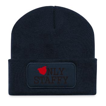Nur Staffy mit Staffie-Herzkopf - 027 - Recycelte Patch Beanie - French Navy - Vorne