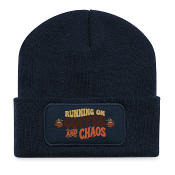 Running on Coffee and Chaos - Recycled Patch Beanie - french navy - Front