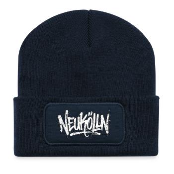 Neukölln Berlin Graffiti  - Recycelte Patch Beanie - French Navy - Vorne