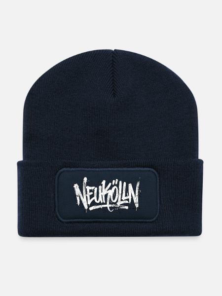 Neukölln Berlin Graffiti - Recycelte Patch Beanie - French Navy