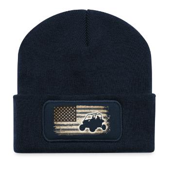 Rugged Flag Offroad-Flucht - Recycelte Patch Beanie - French Navy - Vorne