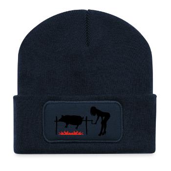 Grillschwein - Recycelte Patch Beanie - French Navy - Vorne