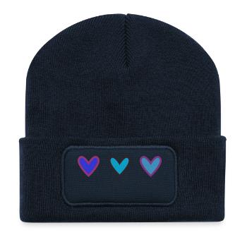 HEART. HEARTS. VALENTINE'S DAY. LOVE. LOVE. HEART - Recycled Patch Beanie - french navy - Front