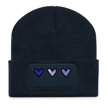 HEART. HEARTS. VALENTINE'S DAY. LOVE. LOVE - Recycled Patch Beanie - french navy - Front