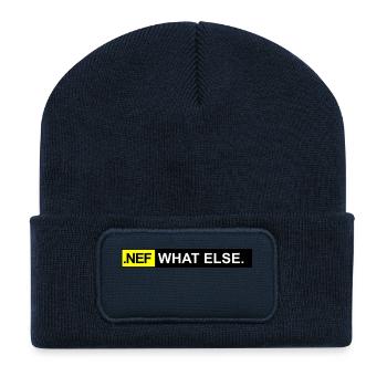 . NEF quoi d'autre - Beanie recyclé à patch - bleu marine - Devant