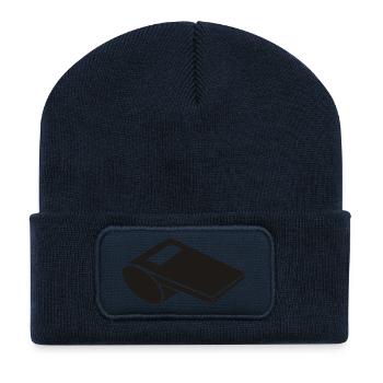 Sifflement - Beanie recyclé à patch - bleu marine - Devant