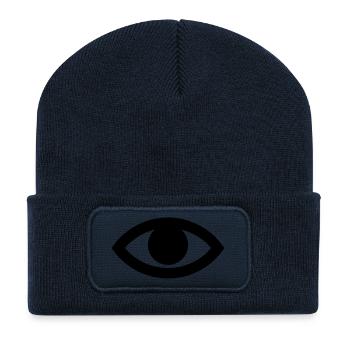 Oeil (vectoriel) - Beanie recyclé à patch - bleu marine - Devant