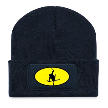 Logo de freestyle ski - Beanie recyclé à patch - bleu marine - Devant