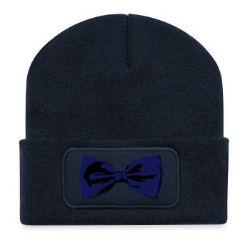 noeud pap - Beanie recyclé à patch - bleu marine - Devant