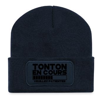 TONTON(veuillez patienter) - Beanie recyclé à patch - bleu marine - Devant