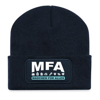 Mädchen für alles - Recycelte Patch Beanie - French Navy - Vorne
