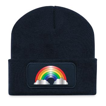 Regenbogen - Recycelte Patch Beanie - French Navy - Vorne