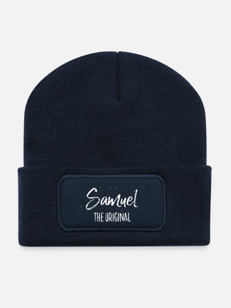 Samuel - Recycelte Patch Beanie - French Navy