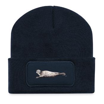 Phoca vitulina - Foca - Phoque - Seehund - Recycelte Patch Beanie - French Navy - Vorne
