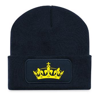 couronne - Beanie recyclé à patch - bleu marine - Devant