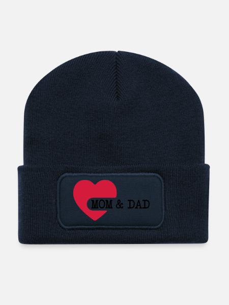 love mom & dad - Recycelte Patch Beanie - French Navy