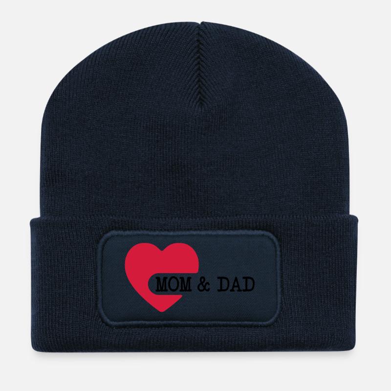 love mom & dad - Recycelte Patch Beanie - French Navy