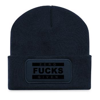 Zero fucks given - Recycelte Patch Beanie - French Navy - Vorne