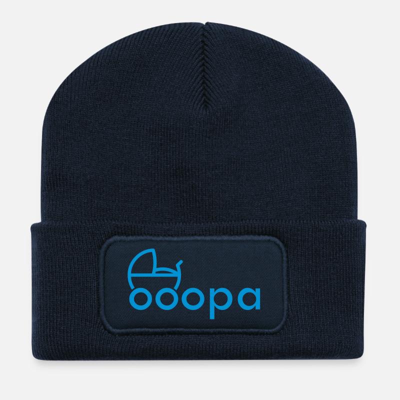 Pour l'OPA de l'amour: poussette: petit-fils: - Beanie recyclé à patch - bleu marine
