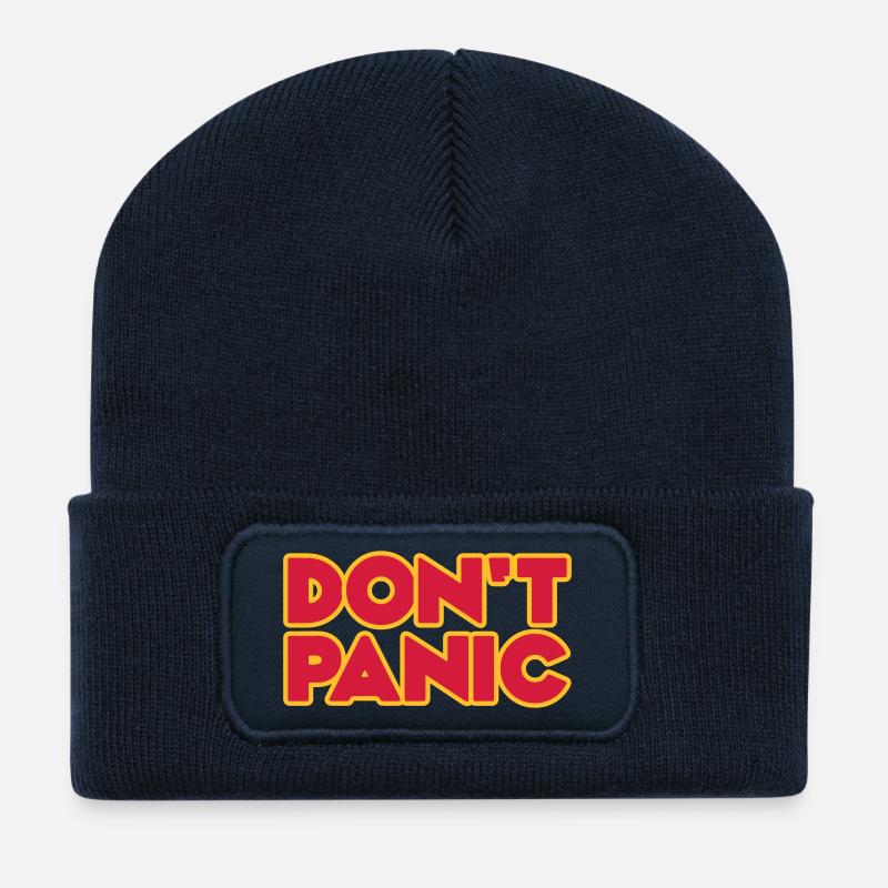 Don't Panic 2zeilig - Recycelte Patch Beanie - French Navy