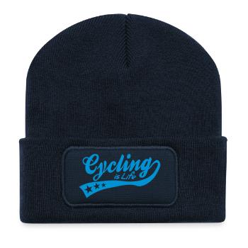 cycing is life - retro - Recycled Patch Beanie - french navy - Front