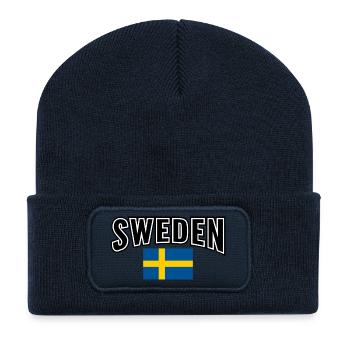 Suède - Beanie recyclé à patch - bleu marine - Devant