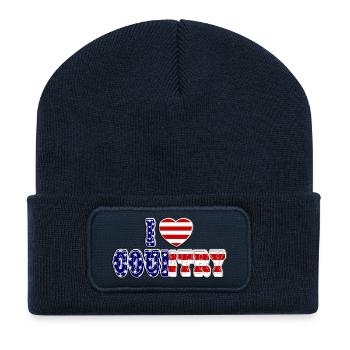i love country - Beanie recyclé à patch - bleu marine - Devant