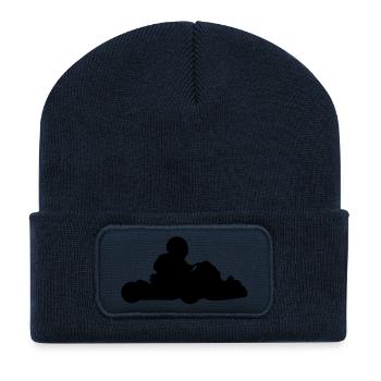go_kart_silhouette_c1 - Recycled Patch Beanie - french navy - Front