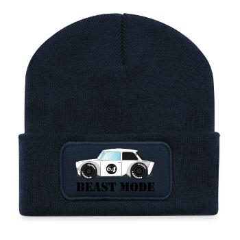 trabi cardboard car classic tuning - Recycled Patch Beanie - french navy - Front