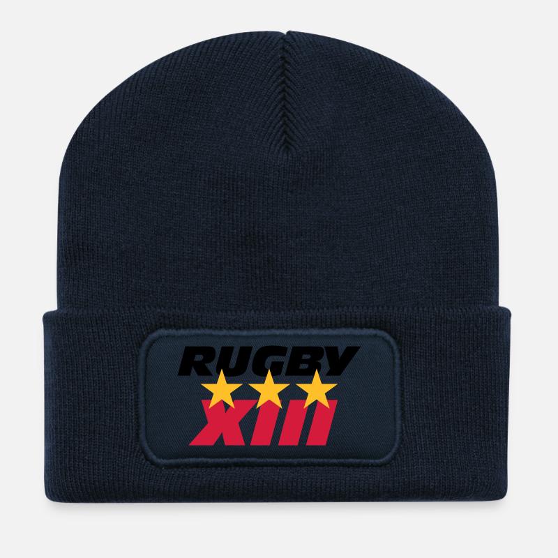 Rugby XIII - Beanie recyclé à patch - bleu marine
