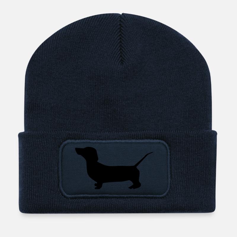 dog dackel - Recycelte Patch Beanie - French Navy