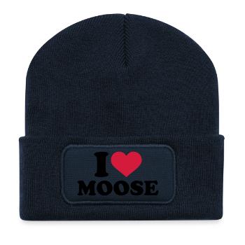 Elch - Recycelte Patch Beanie - French Navy - Vorne