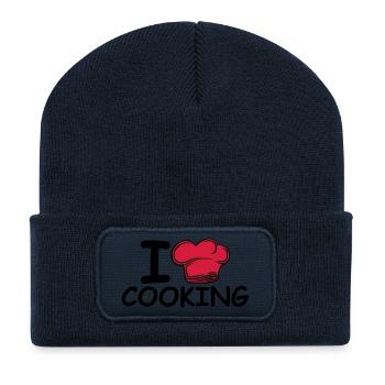 Chef Chef's Hat I Love Love - Recycled Patch Beanie - french navy - Front