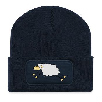springendes schaf schäfer - Recycelte Patch Beanie - French Navy - Vorne