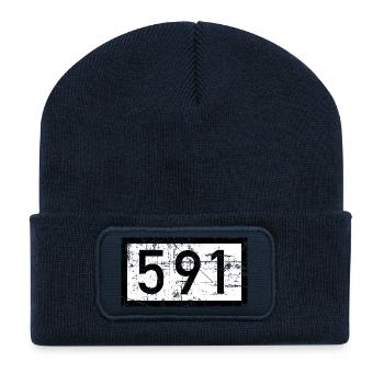 Rheinkilometer 591 - Koblenz am Rhein (Vintage) - Recycelte Patch Beanie - French Navy - Vorne