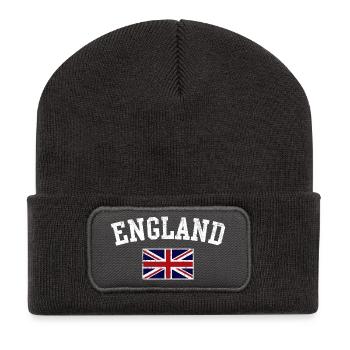 Union Jack de l’Angleterre - Beanie recyclé à patch - charbon - Devant