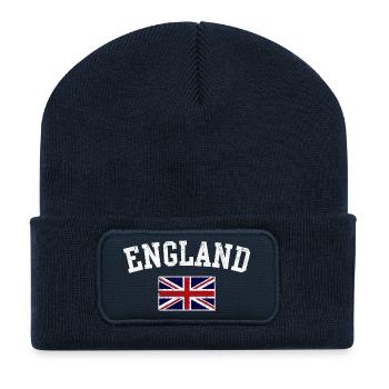 Union Jack de l’Angleterre - Beanie recyclé à patch - bleu marine - Devant