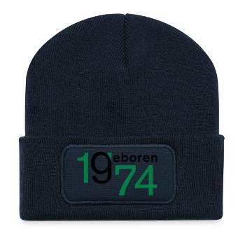 Jahrgang 1974 geboren - Recycelte Patch Beanie - French Navy - Vorne